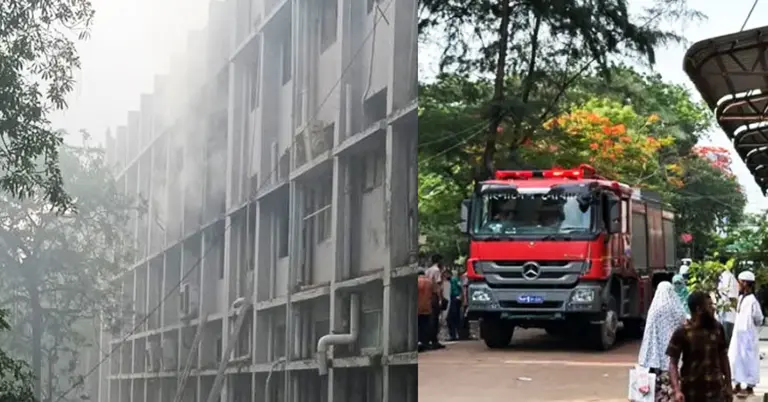 খুলনা মেডিকেল কলেজের তৃতীয় তলায় আগুন